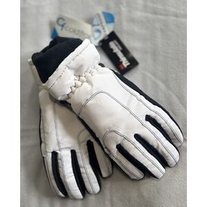 Cold Front Tech Wear Women's Gloves Waterproof NWT White/Black Fleece Lined